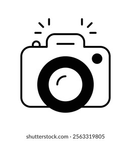 camera icon with white background vector stock illustration