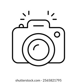 camera icon with white background vector stock illustration