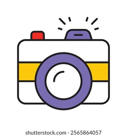 Camera icon with white background vector stock illustration