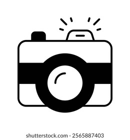 Camera icon with white background vector stock illustration