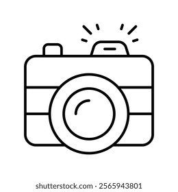 Camera icon with white background vector stock illustration