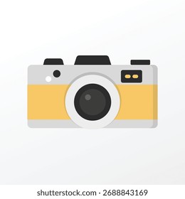Icono de la cámara en estilo plano amarillo