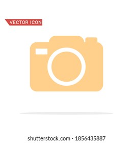 camera icon yellow symbol flat style eps10