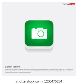 Camera IconGreen Web Button - Free vector icon