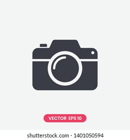 Camera icon,photo camera,video camera in trendy flat style isolated on grey background. EPS10.
