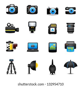 Camera Icons and Camera Accessories black