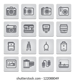 Camera Icons and Camera Accessories Icons : deboss Style