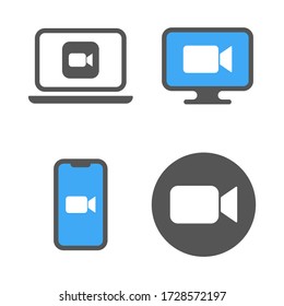 Camera icons app in different gadgets. Vector Illustration. EPS 10