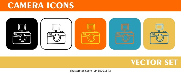 Camera icons design. For logo, symbol or web design. Vector flat illustration.