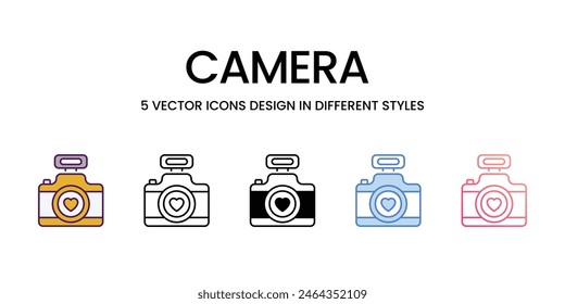 Camera Icons different style vector stock illustration