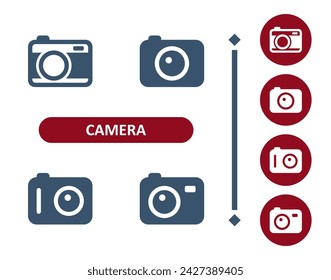 Camera Icons. Digital Camera, Camera Lens, Photography Icon. Professional, 32x32 pixel perfect vector icon.
