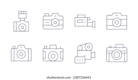 Camera icons. Editable stroke. Containing camera, camera video, video camera.