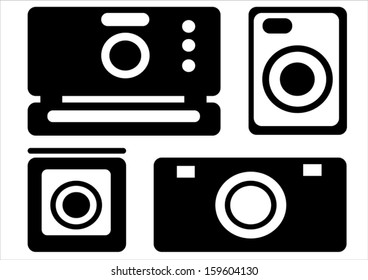 camera icons isolated on white background
