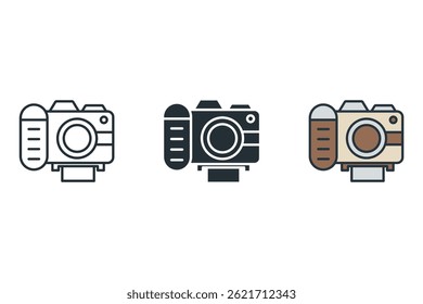 camera icons isolated on White Background. Flat style design