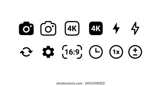 Camera icons. Mobile icons. Vector scalable graphics