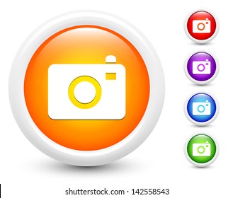 Camera Icons on Round Button Collection Original Illustration