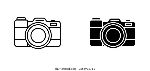 Camera icons in outline and fill. vector illustration for ui.