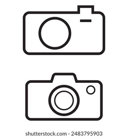 Vector de contorno de iconos de cámara. Signo de foto, símbolo de Fotografía.