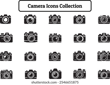 Camera Icons Pack, Vector Art, Silhouette Design