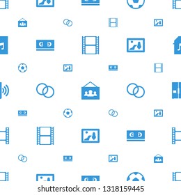 camera icons pattern seamless white background. Included editable filled movie tape, photo, film tape, camera lensecamera lense, picture icons. camera icons for web and mobile.