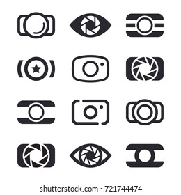 Camera icons and photography logo design