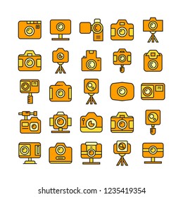 camera icons set
