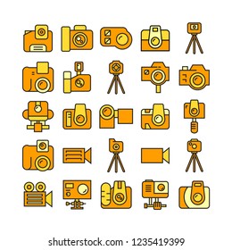 camera icons set