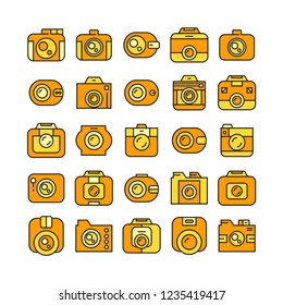 camera icons set