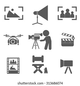 camera icons set