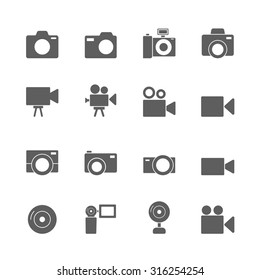 camera icons set