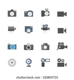 camera icons set