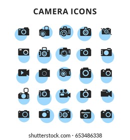 camera icons set