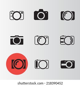 camera icons set 4 camera icons vector illustration, eps10, easy to edit