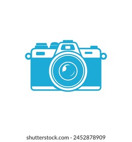 Camera icons set, blue and pink version, isolated on white background.