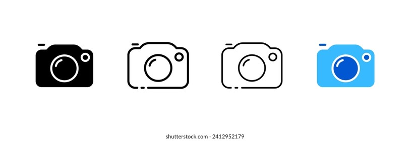 Camera icons set. Different styles, set of camera icons. Vector icons