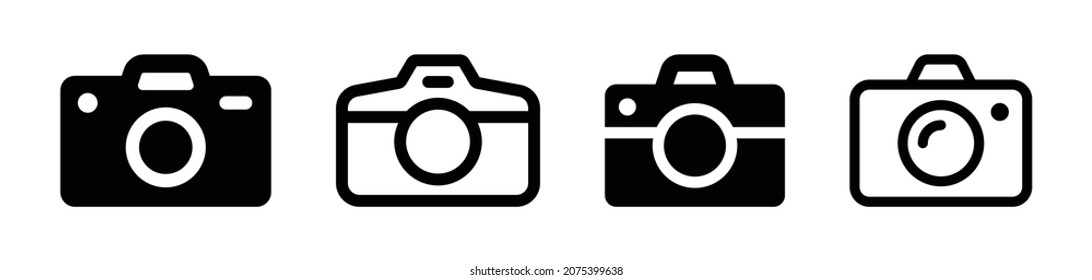 Camera icons set isolated on white background.