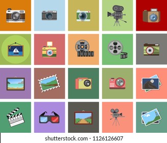 Camera Icons set isolated. Camera symbols for your web site design, logo, app, UI. Vector illustration, EPS10