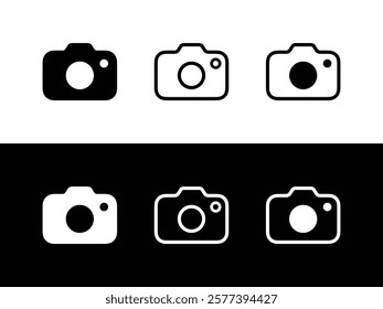 Camera icons set. Photography icon set