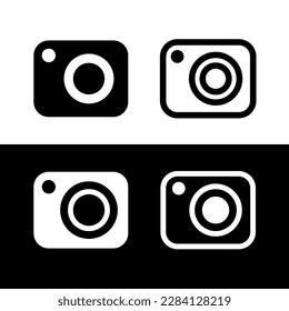 Camera icons set. Symbol of photography or photography. Photo fixation icon.