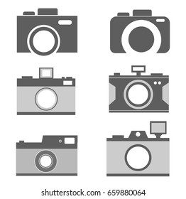 Camera Icons set in trendy flat style isolated on grey background. Camera symbol for your web site design, logo, app.. Vector illustration.