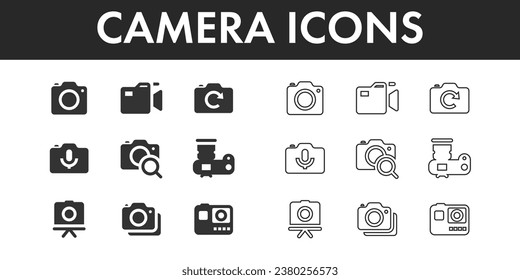 Camera Icons set vector design
