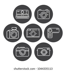 Camera icons set. Vector illustration.