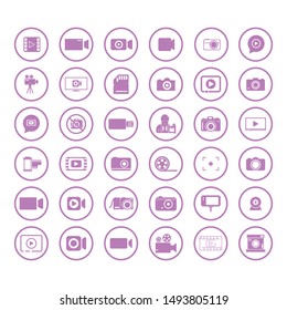 Camera icons set. Vector illustration. Video icons set