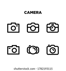 Camera icons set vector illustration template on a white background