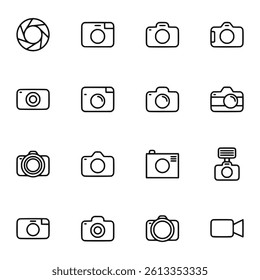 Camera icons set vector illustration