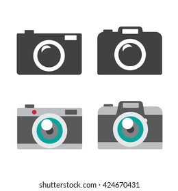 Camera icons set vector illustration. Camera black logo. Camera icons sign eps10