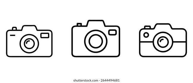 Ícones da câmera definir ilustração de símbolo vetorial em fundo branco