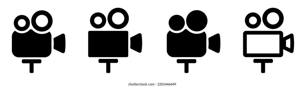Camera icons set. Video camera collection set. Film, movie, tv, video symbol