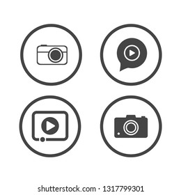 camera icons set. video icon. Vector illustration