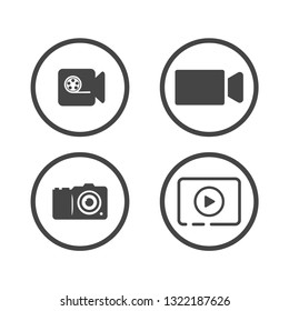 camera icons set. video icon. Vector illustration